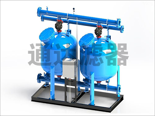 三罐并聯(lián)淺層砂過(guò)濾器工業(yè)水過(guò)濾器石英砂過(guò)濾器
